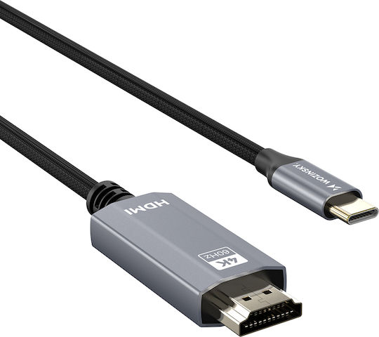 Wozinsky HDMI 2.0 Premium High Speed 4K 60Hz HDR Cable HDMI male - USB-C male 1.8m Μαύρο