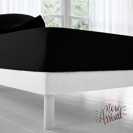 Isadore Lorraine Cearșaf Super dublu cu Elastic 160x200+30cm. Love Your Bed Black 101