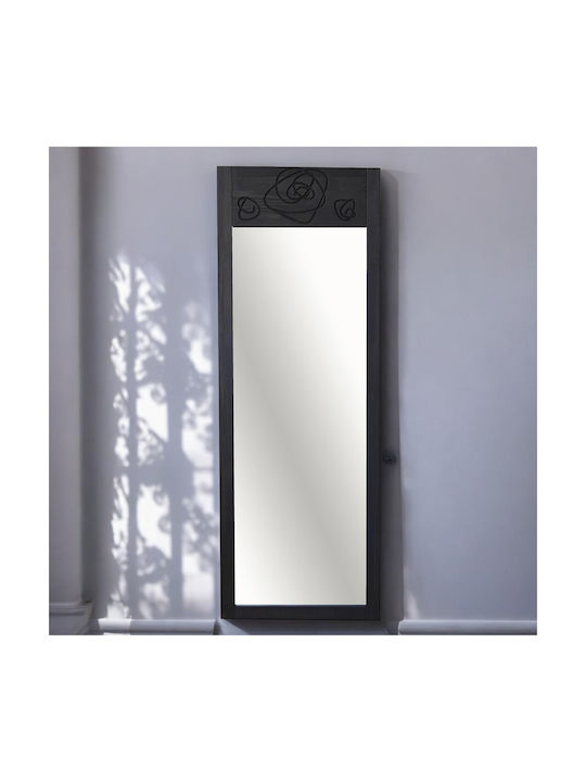 SteweHome Floor Mirror with Black Wooden Frame 155x55cm
