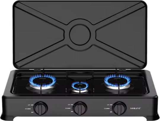 Sokany Countertop Burner Flüssiggas Triple Schwarz
