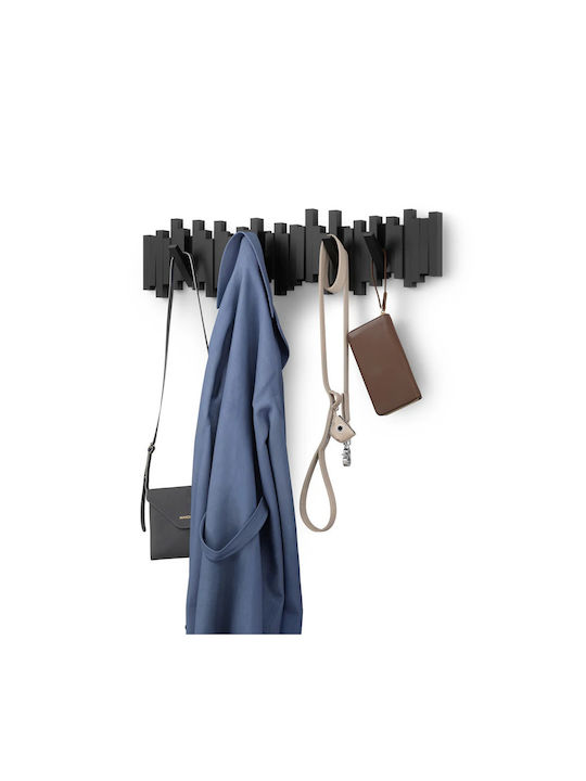 Umbra Wall Hanger Abs Plastic 8 Hooks Black 72x18x3cm