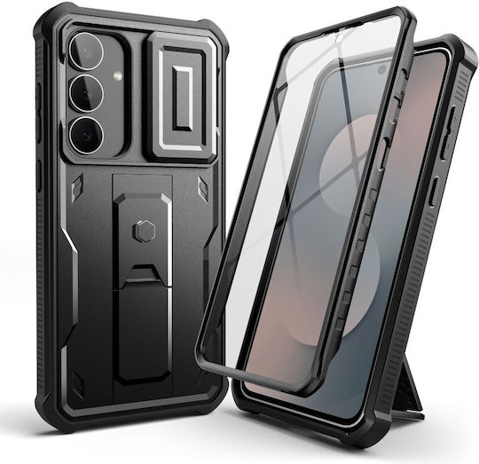 Tech-Protect Cam+ 360 Full Cover Plastic / Tempered Glass Set with Glass Black (Galaxy S25 FE)