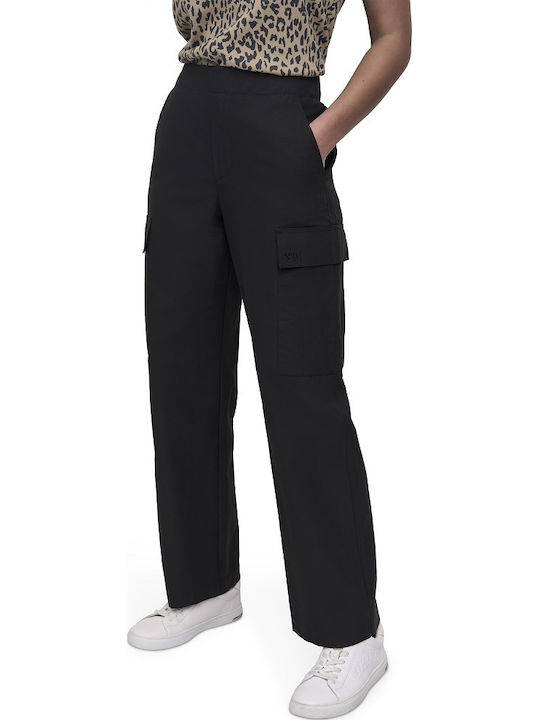 DKNY Damen Stoff Cargo Hose Schwarz