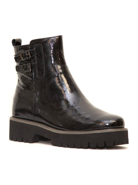 Treintas Shoes Leder Stiefeletten Damen Schwarz