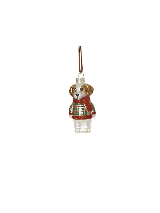 Puppy Christmas Glass Sweater 4.9x4x10.9cm Whit...