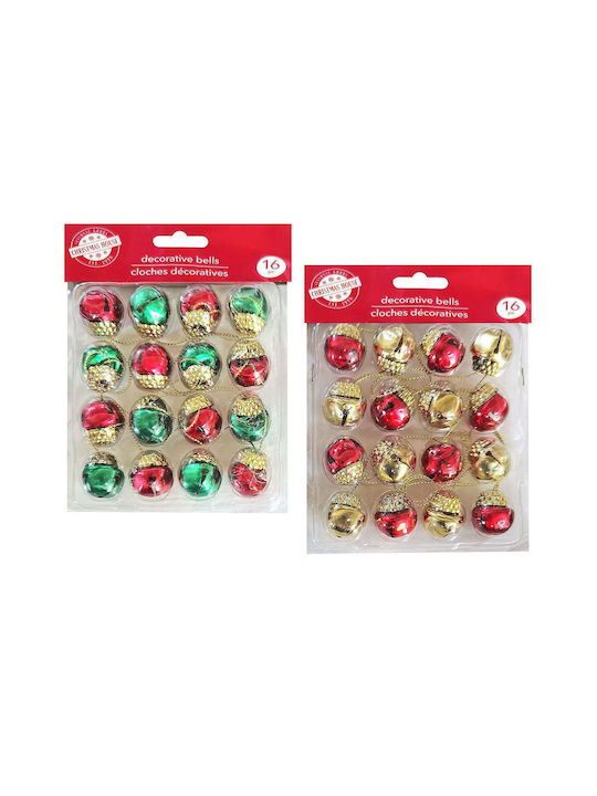 Καμπανάκια Σχέδιο Κουκουνάρι Σετ=16τεμ 2x2cm Xmasfest 1133614