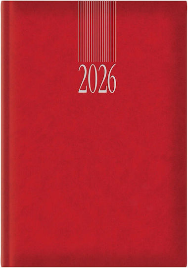 Ημερολόγιο Ημερήσιο 2026 Θεοφύλακτος 17.5x24cm Sidney Classic Κόκκινο L 68720.c65