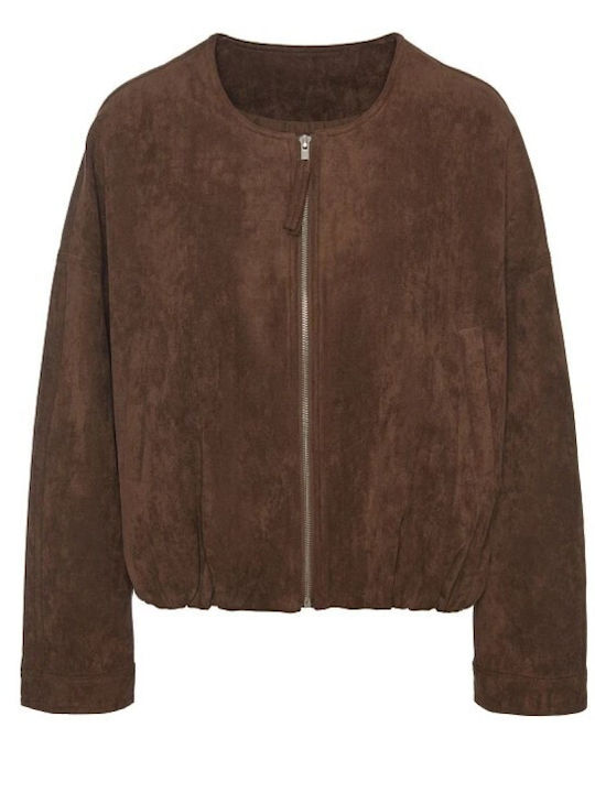 Damen Bomberjacke Chocolate