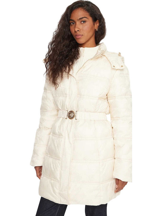 Guess Κοντό Γυναικείο Puffer Μπουφάν για Χειμώνα