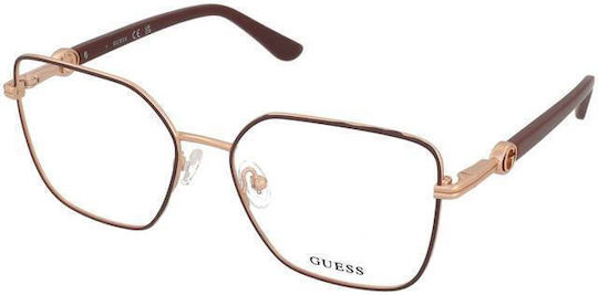 Guess Women's Metal Prescription Eyeglass Frame Rose Gold GU50313 069