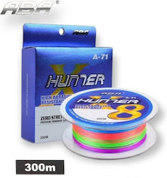 Плетено Влакно За Риболов Aba Hunter 300м 8x Многоцветно Pe 3.0