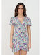 Summer Mini Dress Wrap Lilac