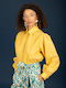 Women's Monochrome Long Sleeve Shirt Yellow