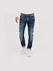 Herren Jeanshosen Elastisches Regulär Fit Blau