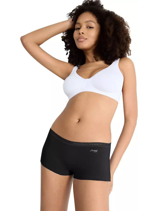 Sloggi Βαμβακερά Γυναικεία Boxer 3Pack Μαύρα