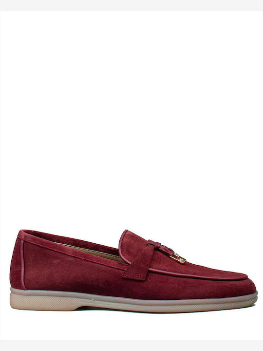 Women's Loafers in Burgundy Color