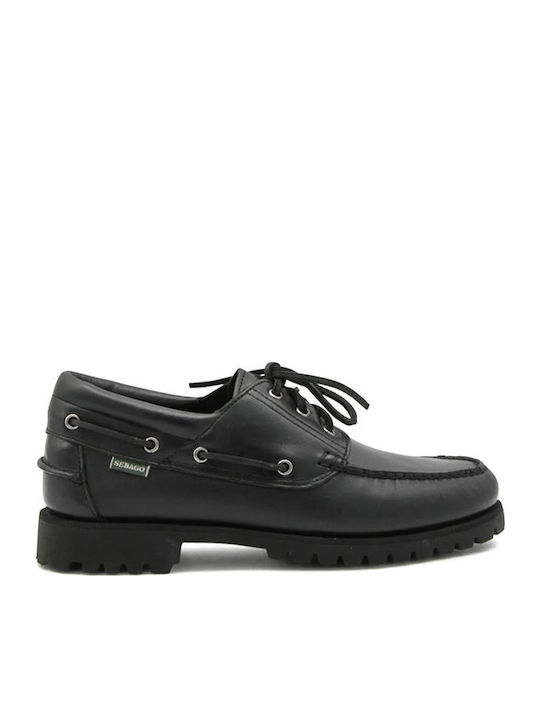 Waxy Ανδρικά Boat Shoes σε Μαύρο Χρώμα