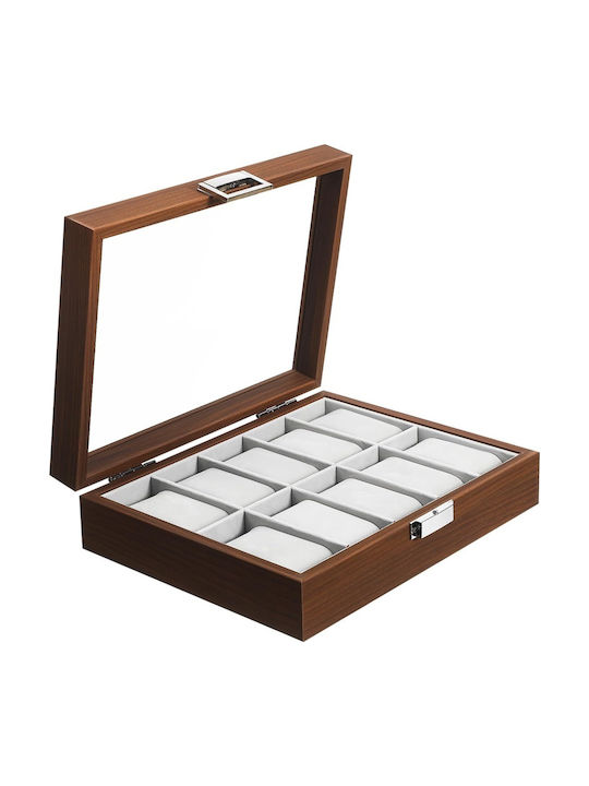 Elegante Hölzernes Box Aufbewahrung Organisation 10 Uhren Pufo Gentleman Modell Braune