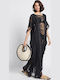 Be Sunset Women's Caftan Beachwear Black