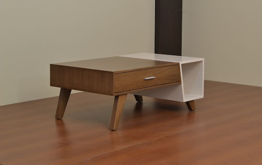Rectangular Central Coffee Table Anna Wooden Ecru W115xD70xH45cm