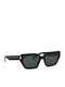 Ysl Women's Sunglasses with Black Plastic Frame and Black Lens
