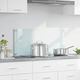 Vidaxl Kitchen Back Panel White 90 x 40 x 0.8 cm Tempered Glass