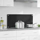 Vidaxl Kitchen Back Panel Black 90 x 40 x 0.8 cm Tempered Glass