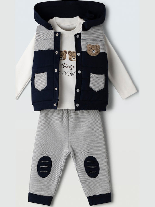 Kids' Set with Pants & Outerwear Winter 3pcs Black