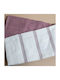 White Fabric Towel from 100% Cotton in Purple Color 41x66cm 2pcs