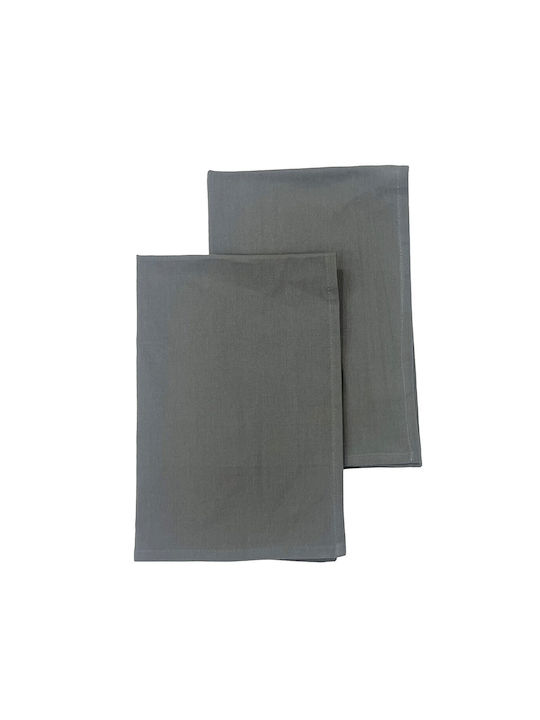 Melinen Towel from 100% Cotton in Gray Color 45x65cm 2pcs
