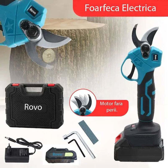 Rovo RV-FE Foarfecă de tăiere Baterie Brushless 21V 2x2Ah cu Diametru Maxim de Tăiere 25mm în Geantă de Transport