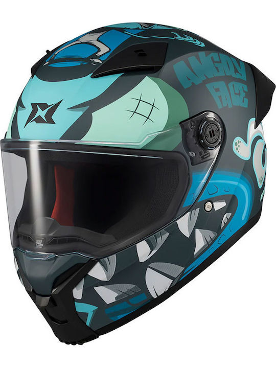 Axxis Fenix Angry Face C7 Black/Blue Mat Κράνος...
