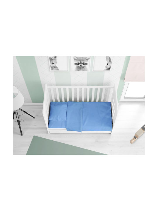 Dimcol Bebe Solid Комплект Бебешки Чаршафи За Количка Памучни Светлосини 120x160бр 3бр