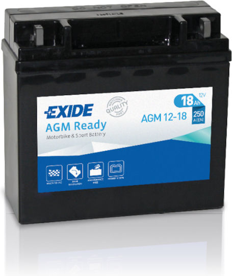 Baterie Motocicletă Exide Agm12-18 12V 18Ah