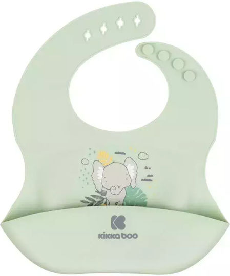 Kikka Boo Savanna Waterproof Bib Silicone with Pocket Savanna Friends Elephant