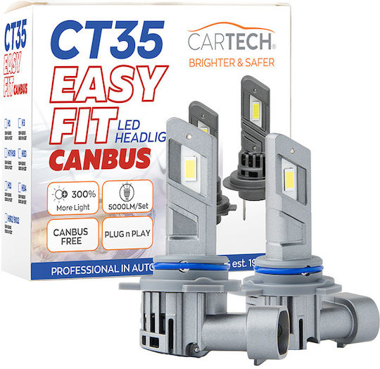 Cartech Λάμπα Αυτοκινήτου CT35 Easy Fit HIR2-9012 Canbus LED 6500K Ψυχρό Λευκό 12V 50W
