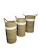Inart Set of Decorative Baskets Straw White 42x41x68cm 3pcs