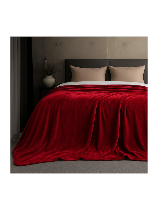 Astron Italy Κουβέρτα Βελουτέ Υπέρδιπλη 220x240εκ. Redwine 2836-20909