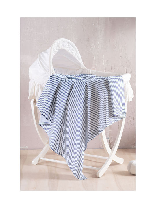 Rythmos Motiv Baby Sheet Cradle Cotton Blue 80x...
