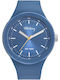Tekday Men's Watch Battery with Blue Rubber Strap