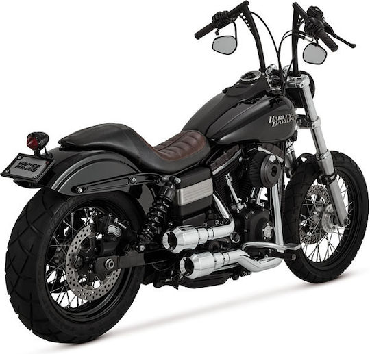 Vance & Hines 2-2 Hi-output Grenades Auspuff Chrome Harley Davidson Dyna '06-'17