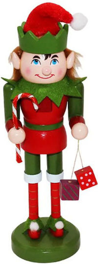 Dorosimo Weihnachtsfigur Holz Rote-Grüne Dekorative Elf 9x9x40cm Doroosemo 16908