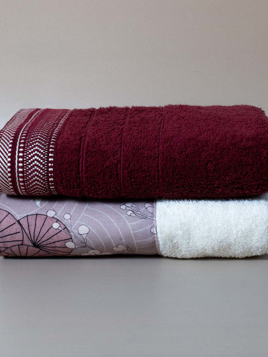 White Fabric Facecloth Set Cotton 50x100cm Mult...