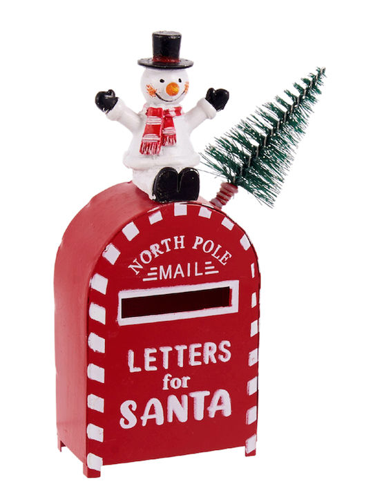 TnS Metal Post Box Santa Claus Red 8.5x3.5x14.5cm