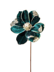 Christmas Velvet Flower Emerald 20x50cm