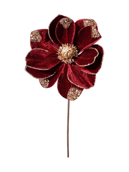 Floare de Crăciun Catifelată Bordo-Roșie 20x50cm