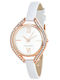 So Charm Women's Watch with White Leather Strap