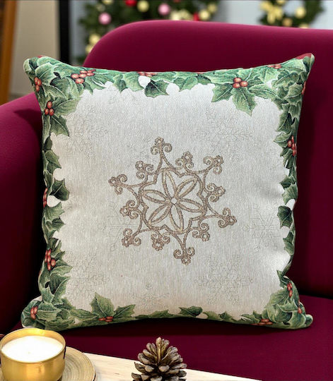 Linea Home Weihnachtsdekorativer Kissenbezug Quadratisch 45x45cm