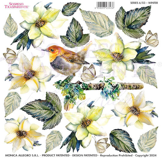 Printed Sospeso Sheet Winter Flowers
