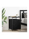 Wooden Bedside Table with Metal Legs Processed Wood 40x42x60cm